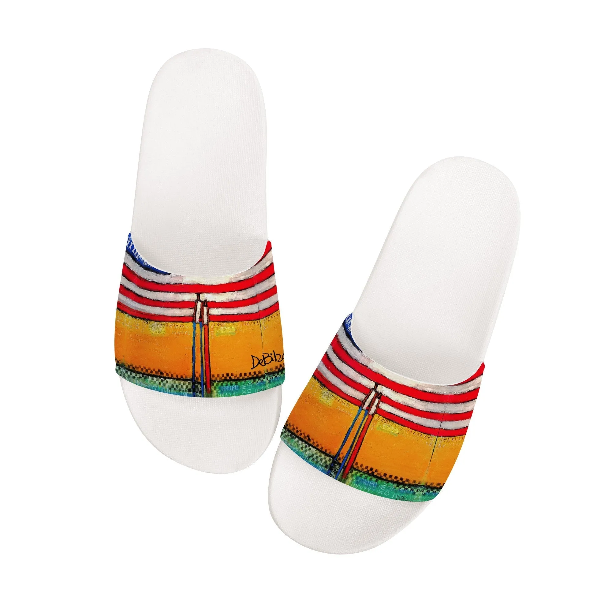 America-The beautiful Slide Sandals - White