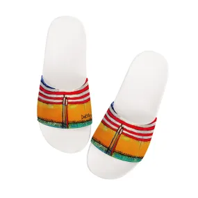 America-The beautiful Slide Sandals - White