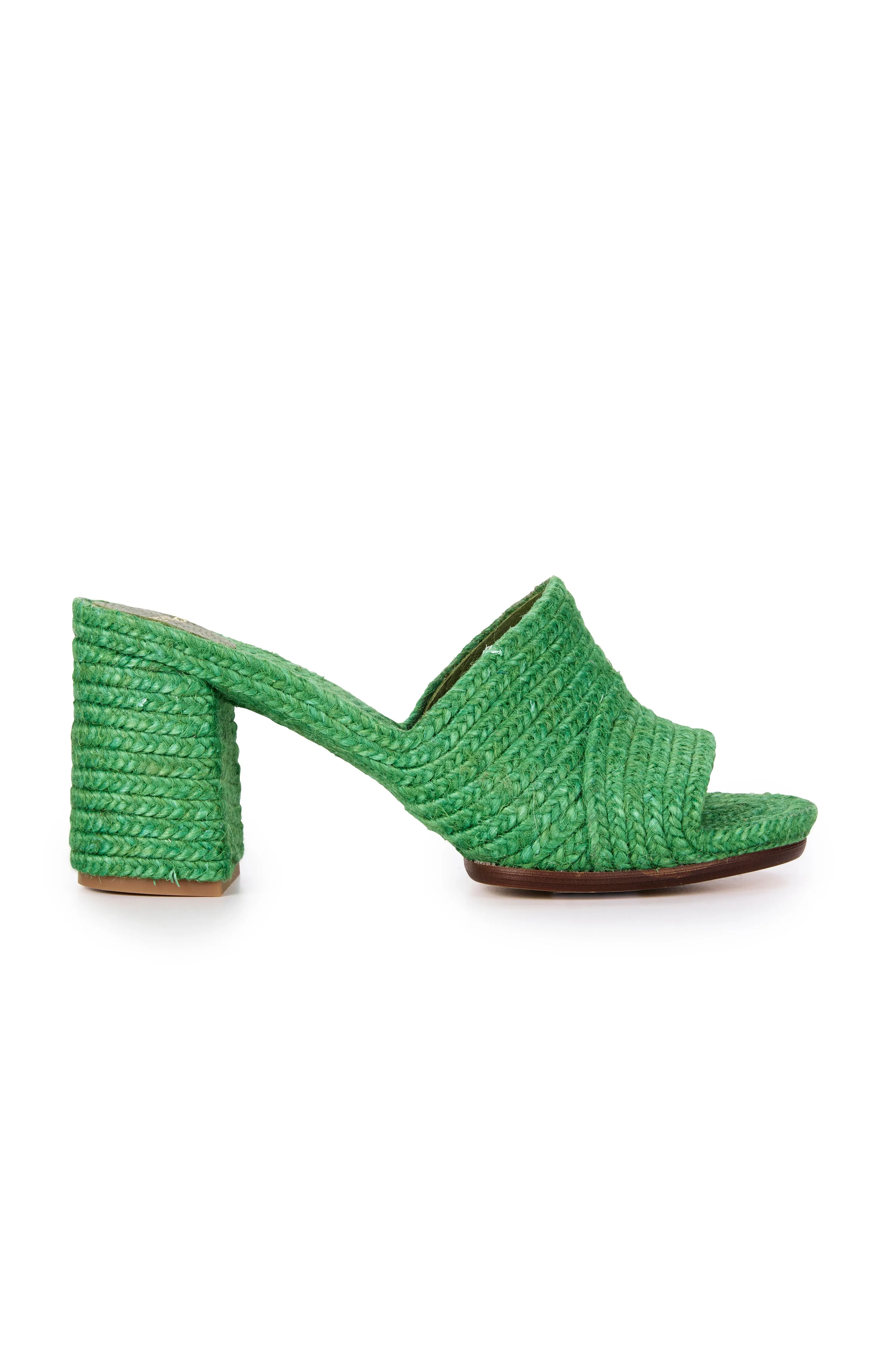 Woven Jute Mule - Green